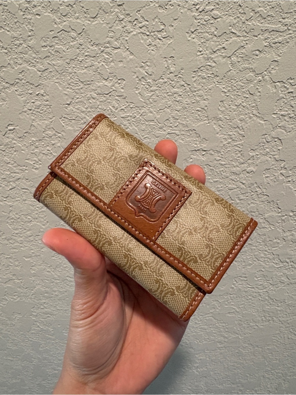 Celine Beige Canvas & Brown Leather Key Card Holder - Picture 3 of 13